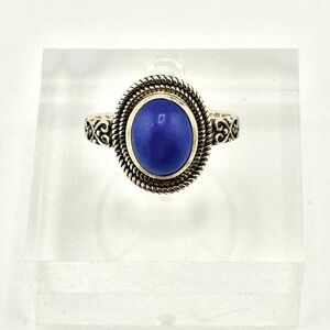 925 Solid Sterling Silver Lapis Lazuli Ring Size 7